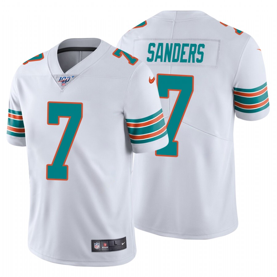 Nike Miami Dolphins #7 Jason Sanders White Alternate Men Stitched NFL 100th Season Vapor Untouchable Limited Jersey